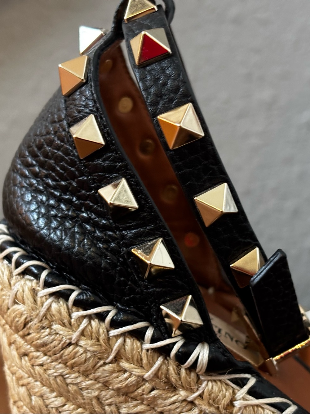 Valentino Garavani Rock Stud Leather Wedge Sandals 37(7) Price is firm - Picture 9 of 13